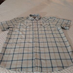 Howler Bros Snap Shirt Plaid Short Sleeve Size XL